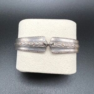 Vintage Spoon Handle Bracelet Silver Tone Floral Upcycled Heirloom Cottage